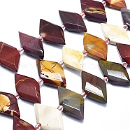 Natural Mookaite Bead Strands, Faceted, Rhombus, 21~32x10~18x5~7mm, Hole: 0.6~0.8mm, about 20~25pcs/strand, 15 inch~15.7 inch(38~40cm)(G-O179-H24)