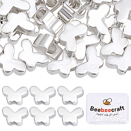 50Pcs Brass Beads, Long-Lasting Plated, Butterfly, 925 Sterling Silver Plated, 5x7x3mm, Hole: 1.2mm(KK-BBC0015-29)