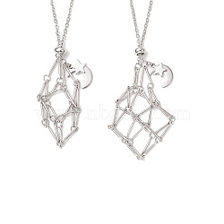 2Pcs 2 Styles 304 Stainless Steel Star Moon Macrame Pouch Pendant Necklace Making, Non-Tarnish, Stainless Steel Color, 23.62~29.33 inch(60~74.5cm), 1pc/style(NJEW-JN05371)