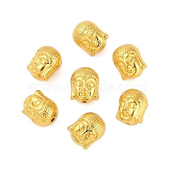 Tibetan Style Alloy Beads, Cadmium Free & Nickel Free & Lead Free, Buddha Head, Golden, 11x9x8mm, Hole:1.5mm(TIBEB-60542-G-FF)