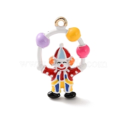 Alloy Enamel Pendants, Clown Charms, Golden, 22.5x14x5.5mm, Hole: 1.4mm(AL-CBA02ED-01G-B)