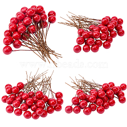 200Pcs Foam Artificial Red Holly Berries Model, for Home, Kitchen, Party Decorations, Red, 62.5x10mm(AJEW-GF0012-34)
