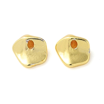 Rack Plating Brass Spacer Beads, Nuggets, Real 18K Gold Plated, 5.8x5.3x2.5mm, Hole: 0.5~0.6mm