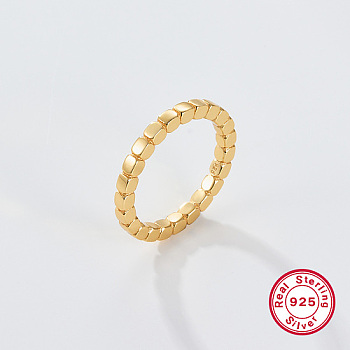 925 Sterling Silver Fingers Rings, with 925 Stamp, Real 18K Gold Plated, Inner Diameter: 17mm