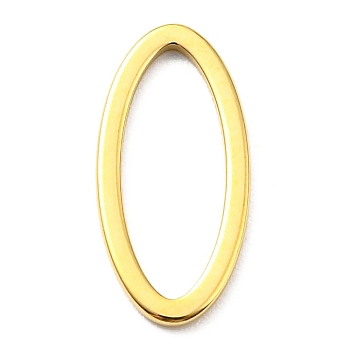 304 Stainless Steel Linking Rings, Oval, Real 14K Gold Plated, 15x7x0.8mm, Inner Diameter: 12.5x4.5mm