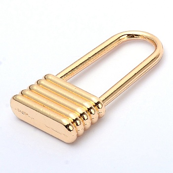Zinc Alloy Zipper Slider, for Garment Accessories, Lock, Light Gold, 2.7x1.45x0.45cm, Inner Diameter: 1.6x0.75cm