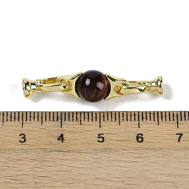 Natural Tiger Eye with Brass Fold Over Clasps(G-G141-03G-20)-3