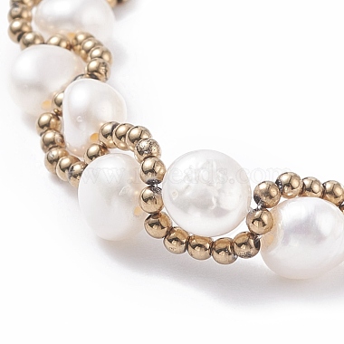 Bracelet tressé en perles naturelles et perles de verre(BJEW-JB08091-01)-4