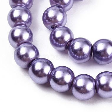 Baking Painted Pearlized Glass Pearl Round Bead Strands(HY-Q003-6mm-27A)-3