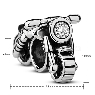 TINYSAND Motorcycle Thai 925 Sterling Silver European Beads(TS-C-073)-2
