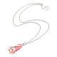 Valentine's Day Acrylic Pendant Necklace with Zinc Alloy Chains(NJEW-D049-01B-P)-1