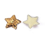 Paillette/Sequin & Cloth Iron On Patches, Costume Accessories, Appliques, Star, Goldenrod, 38x37x5mm(DIY-WH0143-31C)