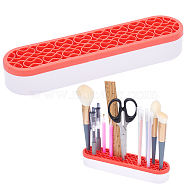 Gorgecraft Multipurpose PP Plastic  Storage Box, for Cosmetics Brush Holder, Pen Holder, Toothbrush Holder, Lipstick Holder, Column, Red, 21x3.5x4.9cm(MRMJ-GF0001-25C)