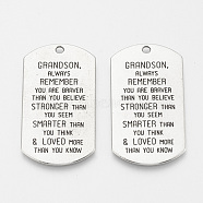 Tibetan Style Alloy Quote Pendants, Rectangle with Word, Cadmium Free & Lead Free,, Antique Silver, 47.5x26x1.5mm, Hole: 2mm(TIBE-Q085-02AS-LF)