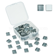 60Pcs Transparent Glass Cabochons, Square, Gray, 9.8x9.8x4mm(GLAA-YW0003-65-27)