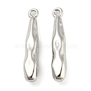 Brass Pendants, Teardrop Charms, Real Platinum Plated, 22x4mm, Hole: 1mm(KK-L208-25P)