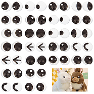 96Pcs 24 Style Glass Doll Craft Eyes Cabochons, DIY Scrapbooking Crafts Toy Accessories, Half Round, Black, 14x4.5~7mm, 4pcs/style(DIY-OC0011-83C)