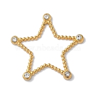 Golden 304 Stainless Steel Rhinestonet Pendants, Star, 23.5x24x2mm(STAS-Q312-02D-G)