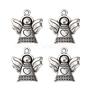 Tibetan Style Pendants, Lead Free & Cadmium Free & Nickel Free, Angel, Antique Silver Color, Size: about 21mm long, 19mm wide, 3mm thick, hole: 2mm(X-TIBEB-A11978-AS-FF)