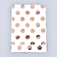 Polka Dot Pattern Eco-Friendly Kraft Paper Bags, Gift Bags, Shopping Bags, Rectangle, Light Salmon, 18x13x0.01cm(X-AJEW-M207-H01-01)
