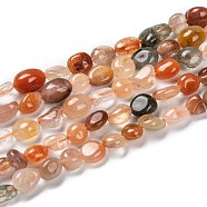 Natural Agate Beads Strands, Nuggets, Tumbled Stone, 5~8.5x5.5~7x3.5~4mm, Hole: 0.7mm, about 64pcs/strand, 16.34''(41.5cm)(G-G018-23)