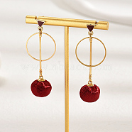 Classic Fashionable Tassel Stud Earrings for Women, Real 18K Gold Plated, 58x22mm(PK7372)