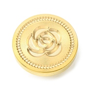 Wax Seal Brass Stamp Head, for Wax Seal Stamp, Rose Pattern, 3cm(AJEW-WH0205-023)