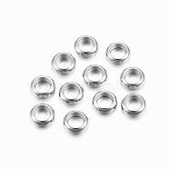 304 Stainless Steel Spacer Beads, Ring, Stainless Steel Color, 6x2mm, Hole: 4mm(STAS-H376-53)