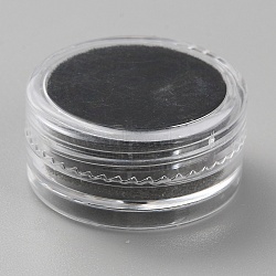 Round Transparent Plastic Loose Diamond Storage Boxes with Screw Lid and Sponge Inside, Black, 2.95x1.45cm(CON-WH0088-48B-02)