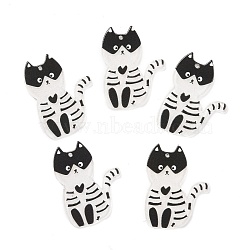 Acrylic Pendants, for Halloween, Cat, White, 39x30x2mm, Hole: 1.5mm(MACR-M020-08)