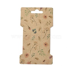 Kraft Paper Hair Clip Display Cards, Hair Bow Holder Cards, Hair Accessories Supplies, Flower, 11.5x6.6x0.03cm, Hole: 24.5x8.5mm(DIY-B061-06A-08)