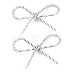 316 Stainless Steel Pendant, Bowknot, Stainless Steel Color, 18x23x4mm, Hole: 6x8mm(STAS-O149-06P)