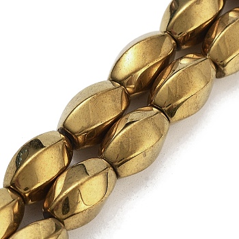 Synthetic Magnetic Hematite Beads Strands, Long-Lasting Plated, Twist, Golden Plated, 12~12.5x8~8.5mm, Hole: 1.2mm, about 32pcs/strand, 16.14''(41cm)