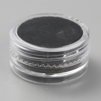 Round Transparent Plastic Loose Diamond Storage Boxes with Screw Lid and Sponge Inside, Black, 2.95x1.45cm