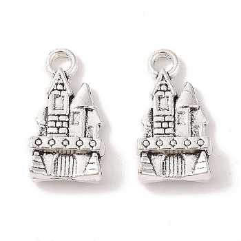 Tibetan Style Zinc Alloy Pendants, Lead Free & Cadmium Free, Castle, Antique Silver, 21x11x5mm, Hole: 2mm, about 227pcs/500g