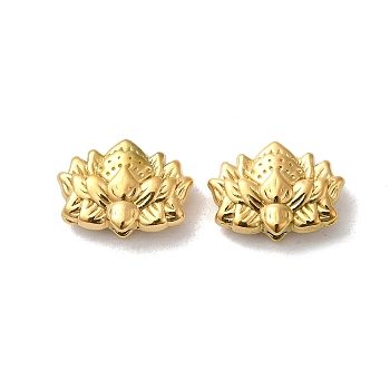 304 Stainless Steel Beads, Flower, Real 18K Gold Plated, 8x12x4mm, Hole: 1.4mm
