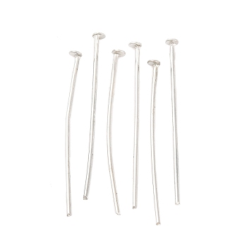 Iron Flat Head Pins, Nickel Free, Platinum Color, Size: about 1.6cm~5.0cm long, 0.7mm thick(21 Gauge), Head: 2mm