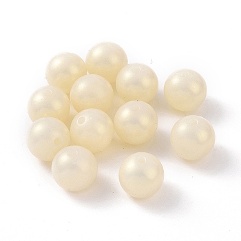 ABS Plastic Imitation Pearl Beads, Iridescent, Round, Light Yellow, 16x15.5mm, Hole: 2.5mm, about 237pcs/500g