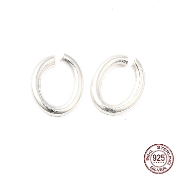 925 Sterling Silver Open Jump Rings, Oval, Silver, 18 Gauge, 6x4.5x1mm, Inner Diameter: 3x4.5mm, about 90pcs/10g