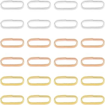 Unicraftale 60Pcs 3 Colors304 Stainless Steel Quick Link Connectors, Linking Rings, Oval, Mixed Color, 10x3.5x2mm, 20pcs/color