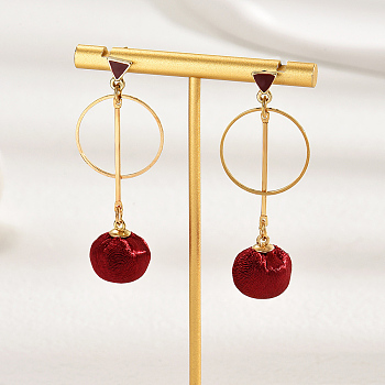 Classic Fashionable Tassel Stud Earrings for Women, Real 18K Gold Plated, 58x22mm