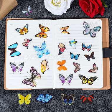 4 Bags 4 Styles Butterfly Pattern Waterproof Plastic Scrapbooking Stickers(DIY-SZ0001-90)-3