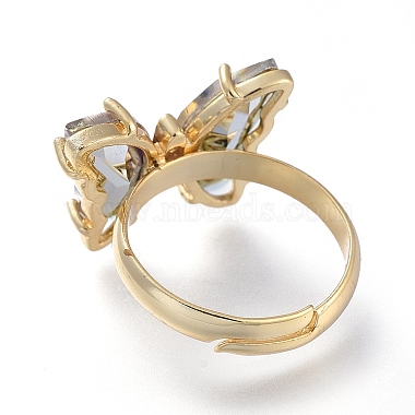 調節可能な真鍮ガラスの指輪(RJEW-P148-A01-01)-3