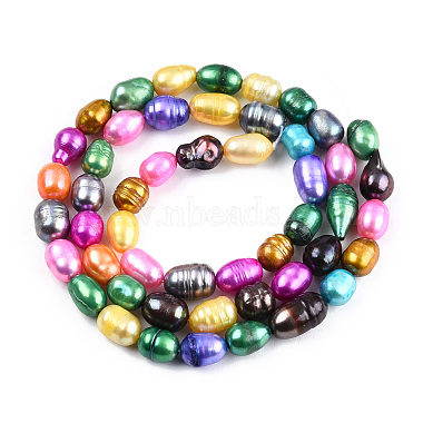 Dyed Natural Cultured Freshwater Pearl Beads(X-PEAR-R007-5-6mm)-3