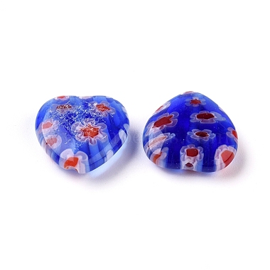 Handmade Millefiori Glass Heart Beads(X-LK-P017-M)-2
