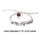 bracelet à cordons multiples avec breloque lettre initiale m(BJEW-SW00042-05)-2