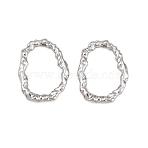 304 Stainless Steel Linking Rings, Textured Oval Ring Shape, Tarnish Free, Stainless Steel Color, 17x13.5x2mm, inner size: 12x9.5mm(STAS-L317-27P)