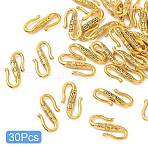 30Pcs Tibetan Style Alloy S-Hook Clasps, Cadmium Free & Lead Free, Antique Golden, 22x12x3.5mm(TIBE-YW0001-96AG)