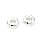 Brass Spacer Beads, Flat Round, Long-Lasting Plated, Lead Free & Cadmium Free, Rack Plating, 925 Sterling Silver Plated, 4x1.5mm, Hole: 1.3mm(KK-H532-12B-S)