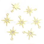 Zinc Alloy Rhinestone Pendants, Star Charm, Golden, 24.2x21.2mm(ALRI-WH0001-09G)